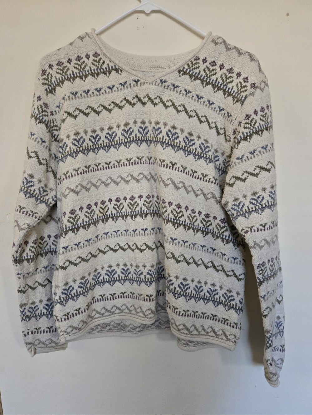 Cotton Sweater With Nordic Design